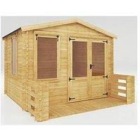 Mercia 3.3M X 3.4M Log Cabin With Veranda  19Mm