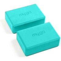 Myga Yoga Blocks - Pair of High Density Foam Bricks for Yoga, Pilates, Exercise