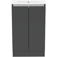 Newland 500mm Double Door Ceramic Basin Unit - Midnight Mist