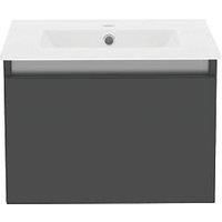 Newland 500mm Single Drawer Ceramic Basin Unit - Midnight Mist