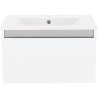 Be Modern Newland Single Drawer Wall-Mounted Vanity Unit with Basin Gloss White 600mm x 450mm x 370mm (718RN)