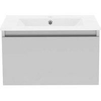 Newland 600mm Single Drawer Ceramic Basin Unit - Pearl Grey