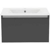 Newland 600mm Single Drawer Ceramic Basin Unit - Midnight Mist