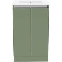 Newland 500mm Double Door Large Ceramic Basin Unit - Sage Green