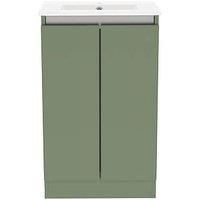 Newland 500mm Double Door Ceramic Basin Unit - Sage Green