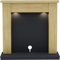 Flare by Be Modern 42" Barrowden Natural Oak & Anthracite Timber Inglenook Surround Set