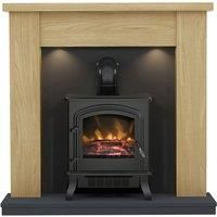 Be Modern 1.8kW Barrowden Inglenoook 42" Electric Fireplace Suite  Natural Oak