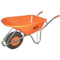 Belle Group Warrior Pneumatic Wheels HDPE Wheelbarrow Silver/Orange 100Ltr (13181)