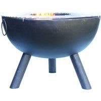 Gardeco Casa Black Steel Fire Bowl 70 Cm Dia, Inc Quality Bbq Grill With Opening