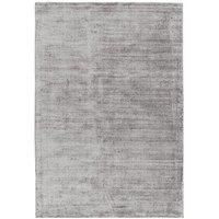 Asiatic Carpets Blade Plain Rugs in Silver Soft Viscose Lustrous Heavyweight Mat