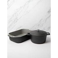 MasterClass Set of Gift-Boxed Cast Aluminium Casserole Dish and Roasting Pan