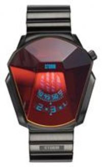 STORM Darth (Slate Red) Men/'s Unique Cut Lazer Glass Watch with revolving disc Movement