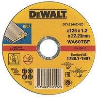 Dewalt DT42340TZ-QZ Stainless Steel Cutting disc, Flat, Colour, 125 mm x 1.2 mm, Set of 10 Pieces