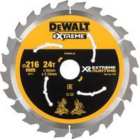 Dewalt DT99568-QZ DT99568-QZ-Hojas para Sierra Circular Estacionaria XR Extreme RUNTIME 216mm x 30mm 24D, Yellow/Black/Silver