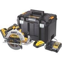 DeWalt DCS573 18v XR Cordless Brushless FLEXVOLT High Power Circular Saw 190mm 2 x 5ah Li-ion Powerstack Charger Case