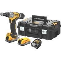 DeWalt DCF414 18v XR Cordless Brushless Riveter Gun 2 x 1.7ah Li-ion Powerstack Charger Case