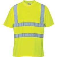 Yellow Hi-Vis T-Shirt short-sleeved Vests High Visibility work top Portwest S478