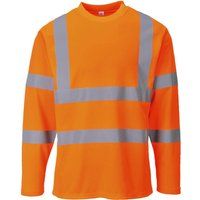 Portwest S278ORRL Hi-Vis Long Sleeved T-shirt, Regular, Size Large, Orange