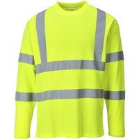 Portwest Hi-Vis Long Sleeved T-Shirt, Size: XL, Colour: Yellow, S278YERXL