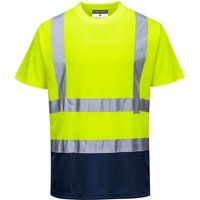 Portwest S378 Men/'s Hi Vis T Shirt Two-Tone Reflective Safety Workwear T-Shirt Yellow/Navy, XX-Large