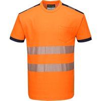 Portwest PW3 Hi-Vis T-Shirt S/S, Size: M, Colour: Orange/Navy, T181ONRM