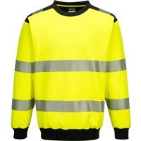 PORTWEST Yellow Hi Vis Crew Neck Sweatshirt Reflective Safety PW379 Large (GH47)