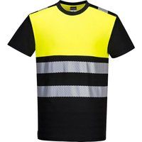 Men's Hi Vis T-Shirt Reflective High Viz Work Tee Fluorescent Moisture Wicking