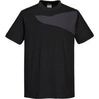 Portwest PW2 Mens Cotton Comfort T Shirt Black / Zoom Grey L