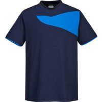 Portwest PW211 Cotton Comfort T-Shirt Short Sleeve Navy/Royal, Large