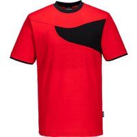 Portwest PW2 Mens Cotton Comfort T Shirt Red / Black L