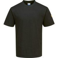 Portwest Mens Anti Static ESD T Shirt Black XS