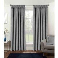 Oxford Soft Velvet Blackout Woven Tape Top Pencil Pleat Curtains Pair Polyester