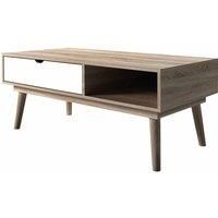 LPD Scandi Oak Coffee Table with Grey Drawer