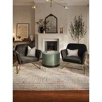 LPD Furniture Charles Armchair Black Velvet and Brushed Gold