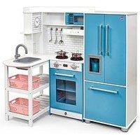 Plum Penne Pantry Wooden Corner Kitchen With Fridge - Berry Blue