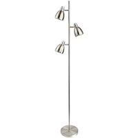 Firstlight Products Vogue Floor Lamp, Metal, E14, 40 W, Brushed Steel with Chrome