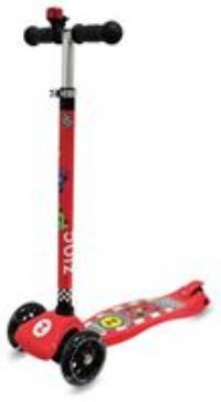 Zinc Light Up Racecar 3 Wheel Scooter - Red