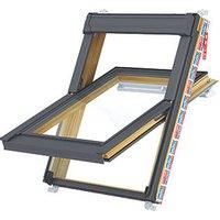 Keylite Manual Centre-Pivot Grey & Pine Timber Roof Window Clear 550 x 780mm (509KK)