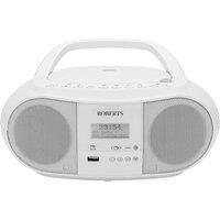 Roberts ZOOMBOX4W DAB FM Portable Boombox with CD Player USB in White