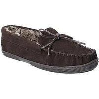 Hush Puppies Ace Mens Moccasin & Full Slippers Chocolate 6 UK