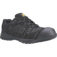 Amblers Safety Mens Black RS40C Rubber Sole Normal Heel Lace Up Trainers 10