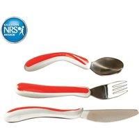 NRS Healthcare M99680 Red/White Kura Care Adult Cutlery Set