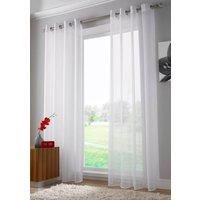 Ideal Textiles Plain Voile Curtain Panel, Ring Top Heading, Eyelet Voile Curtains, Sheer Voile Panels (59" x 72", White)