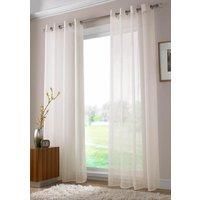 Plain Voile Curtain Panel, Ring Top Heading, Eyelet Voile Curtains, Sheer Voile Panels (59" x 54", Ivory)