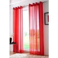 Plain Voile Curtain Panel, Ring Top Heading, Eyelet Voile Curtains, Sheer Voile Panels (59" x 72", Red)