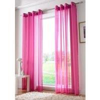 Voile Ring Top Eyelet Curtain Panel Cerise 54' Drop