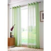 Lime Eyelet Ring Top Voile Curtain Panel 72' Drop