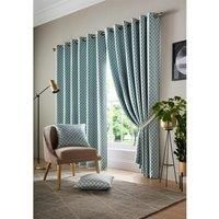 Cotswold Jacquard Curtains Eyelet, Lined & Matching Cushion Covers, 5 colours