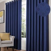 Alan Symonds Blackout Curtains Eyelet Ring Top Diamond, Blue 66 x 72, 66x72