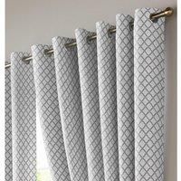 Essential Living Wold Eyelet Ring Top Curtains White 167cm x 137cm